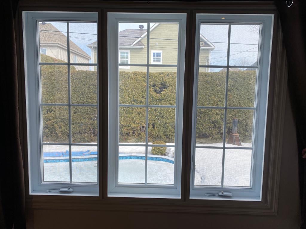 Grid windows, autumn view