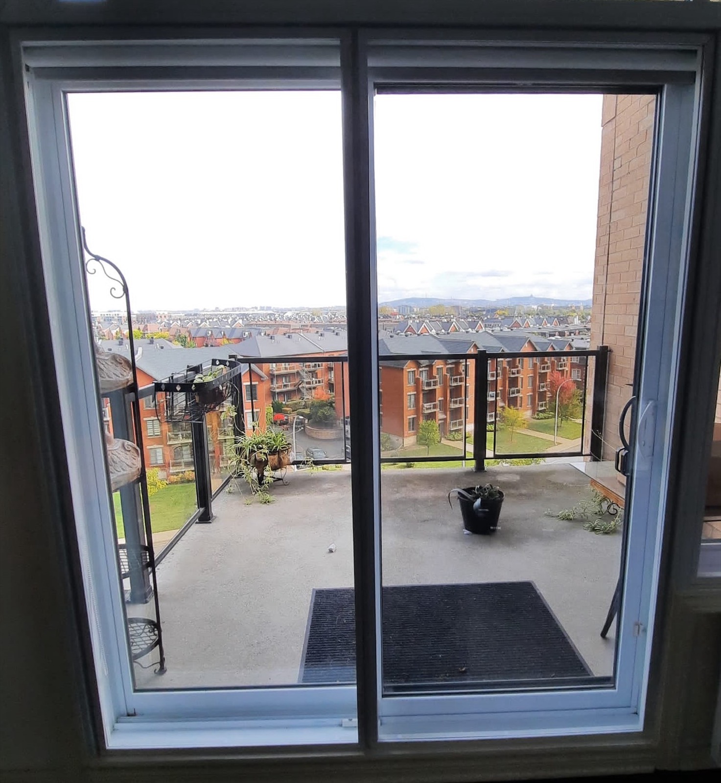 Patio door, city skyline